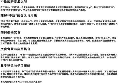 不给的拼音怎么写.docx免费下载(word版可打印)
