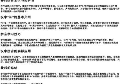 补的拼音怎么写的拼音.docx免费下载(word版可打印)