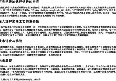 不光把采油钻杆钻进的拼音.docx免费下载(word版可打印)