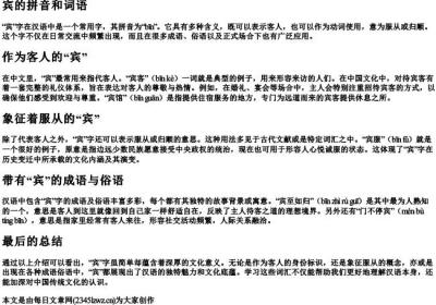 宾的拼音和词语.docx免费下载(word版可打印)