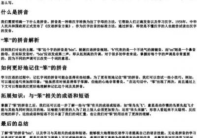 笨的拼音怎么写.docx免费下载(word版可打印)
