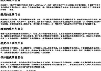 壁虎墙壁的拼音.docx免费下载(word版可打印)