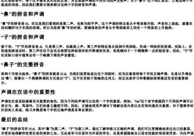 鼻子是第几声的拼音怎么写.docx免费下载(word版可打印)