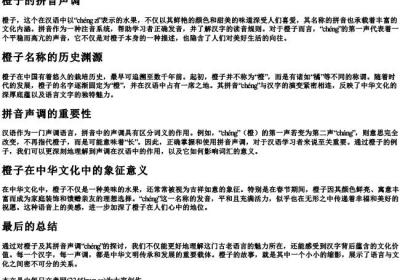 橙子的拼音声调.docx免费下载(word版可打印)
