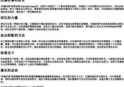 沉湎往事的拼音.docx免费下载(word版可打印)