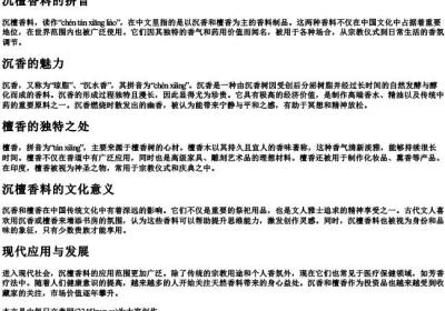 沉檀香料的拼音.docx免费下载(word版可打印)