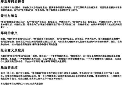 筹划筹码的拼音.docx免费下载(word版可打印)