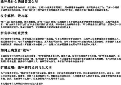 毁坏是什么的拼音怎么写.docx免费下载(word版可打印)