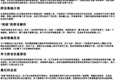 初级的拼音怎么写.docx免费下载(word版可打印)