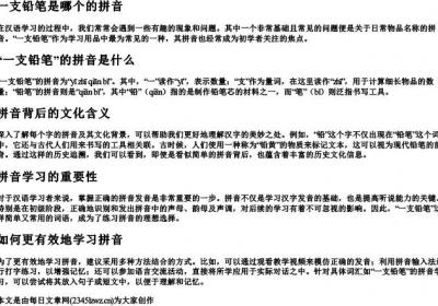 一支铅笔是哪个的拼音.docx免费下载(word版可打印)