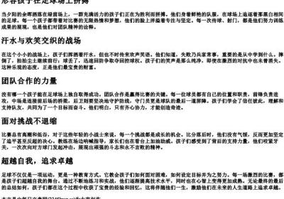 形容孩子在足球场上拼搏.docx免费下载(word版可打印)