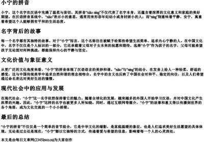 小宁的拼音.docx免费下载(word版可打印)