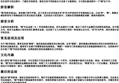 销的拼音和组词部首.docx免费下载(word版可打印)