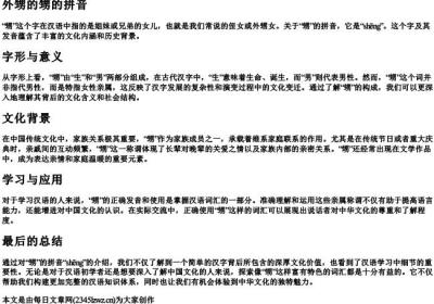 外甥的甥的拼音.docx免费下载(word版可打印)