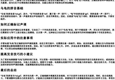 乌龟的拼音声调怎么写的呀.docx免费下载(word版可打印)