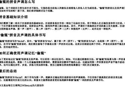 偷窥的拼音声调怎么写.docx免费下载(word版可打印)