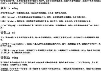 亡字多音字组词和的拼音.docx免费下载(word版可打印)
