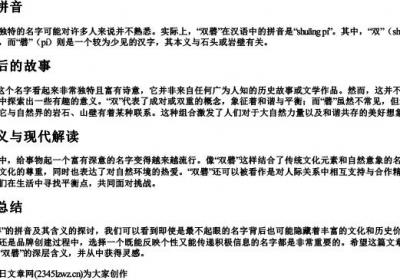 双礕的拼音.docx免费下载(word版可打印)