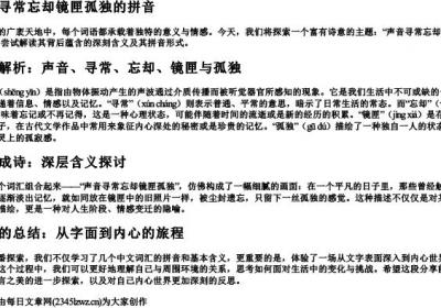声音寻常忘却镜匣孤独的拼音.docx免费下载(word版可打印)