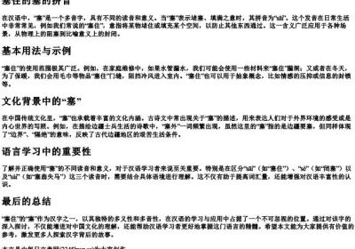 塞住的塞的拼音.docx免费下载(word版可打印)