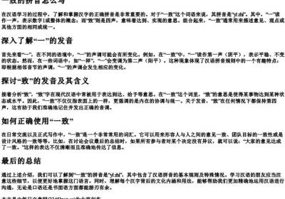 一致的拼音怎么写.docx免费下载(word版可打印)