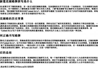 阳新莲花湖路牌拼写是什么.docx免费下载(word版可打印)