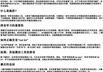 拖把的拼音正确写法.docx免费下载(word版可打印)