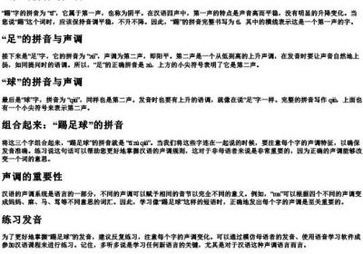 踢足球的拼音怎么拼写声调.docx免费下载(word版可打印)