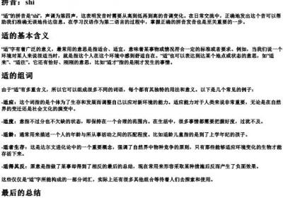 适的拼音和组词.docx免费下载(word版可打印)