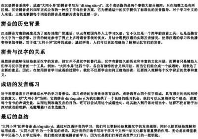 大同小异的拼音怎么写.docx免费下载(word版可打印)