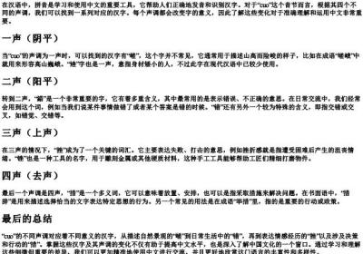 cuo的拼音一到四声汉字有哪些.docx免费下载(word版可打印)