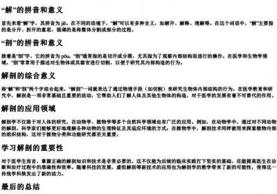 解剖的拼音和意思怎么读.docx免费下载(word版可打印)