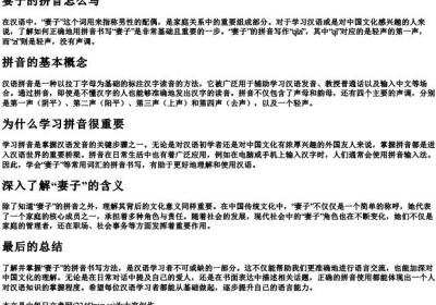 妻子的拼音怎么写.docx免费下载(word版可打印)