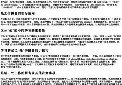 处工作的拼音怎么写.docx免费下载(word版可打印)