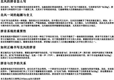 北风的拼音怎么写.docx免费下载(word版可打印)