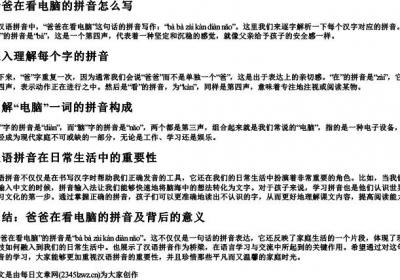 爸爸在看电脑的拼音怎么写.docx免费下载(word版可打印)