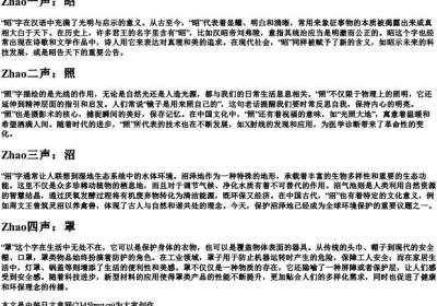 zhao的拼音一到四声的字.docx免费下载(word版可打印)