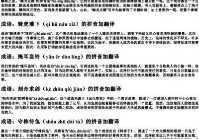 成语加的拼音加翻译.docx免费下载(word版可打印)