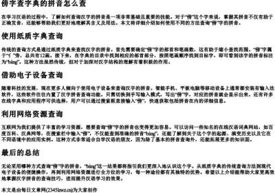 傍字查字典的拼音怎么查.docx免费下载(word版可打印)
