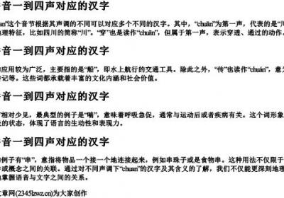 chuan的拼音一到四声对应的汉字.docx免费下载(word版可打印)