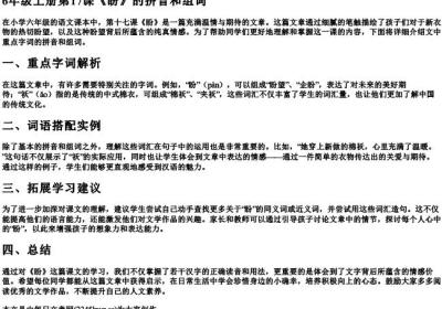 6年级上册第17盼的拼音和组词.docx免费下载(word版可打印)