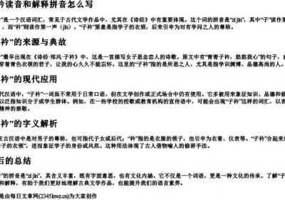 子衿读音和解释拼音怎么写.docx免费下载(word版可打印)