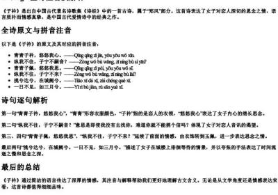 子衿全诗注音及解释拼音怎么读.docx免费下载(word版可打印)