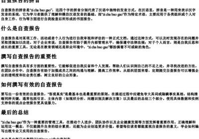 自查报告的拼音.docx免费下载(word版可打印)