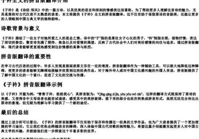 子衿全文的拼音版翻译.docx免费下载(word版可打印)