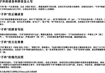 子衿的读音和拼音怎么写.docx免费下载(word版可打印)