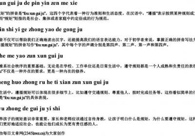 遵循规矩的拼音怎么写.docx免费下载(word版可打印)