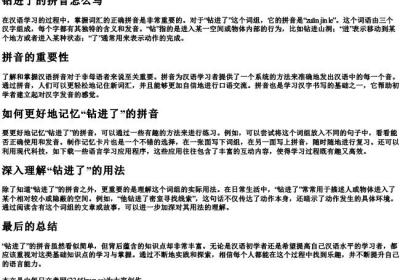 钻进了的拼音怎么写.docx免费下载(word版可打印)