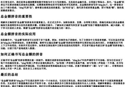 总金额的拼音怎么写.docx免费下载(word版可打印)