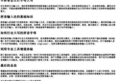 字拼音怎么打字母大写.docx免费下载(word版可打印)